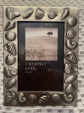 NWOT Pewter Seashell 4x6 Picture Frame - Nautical Coastal Beach Decor
